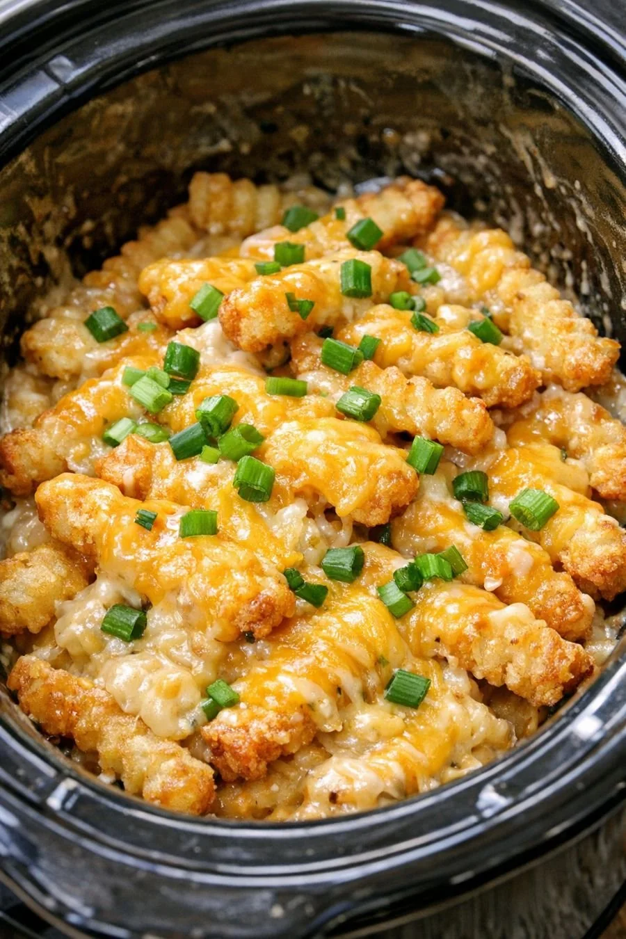 Delicious slow cooker fries with crinkle-cut potatoes, perfect for gatherings.