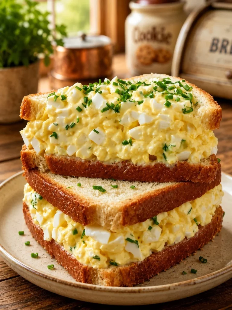 Delicious homemade egg salad served in a bowl with fresh herbs.