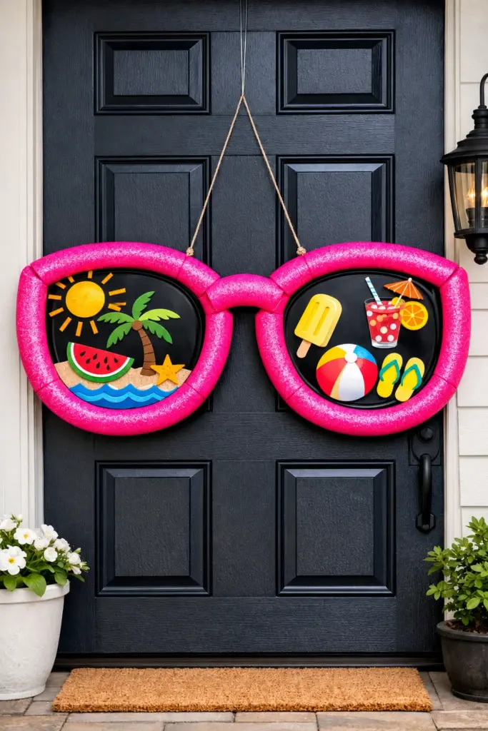 Materials for making a giant summer sunglasses door hanger