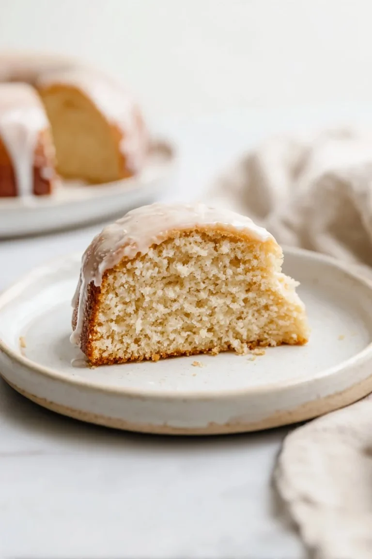 Delicious glazed old fashioned doughnut cake with a tempting frosting