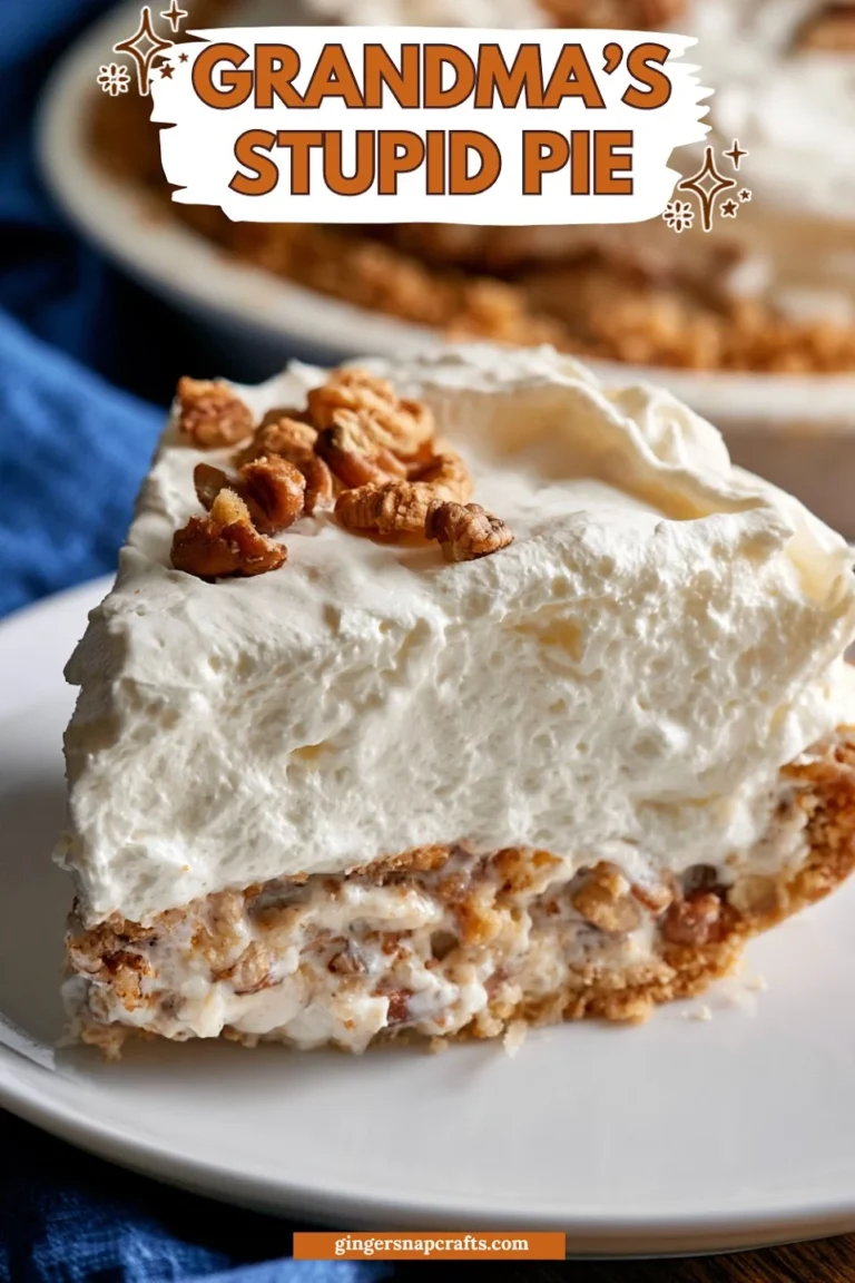 Delicious slice of Grandma's Stupid Pie served on a plate with a fork