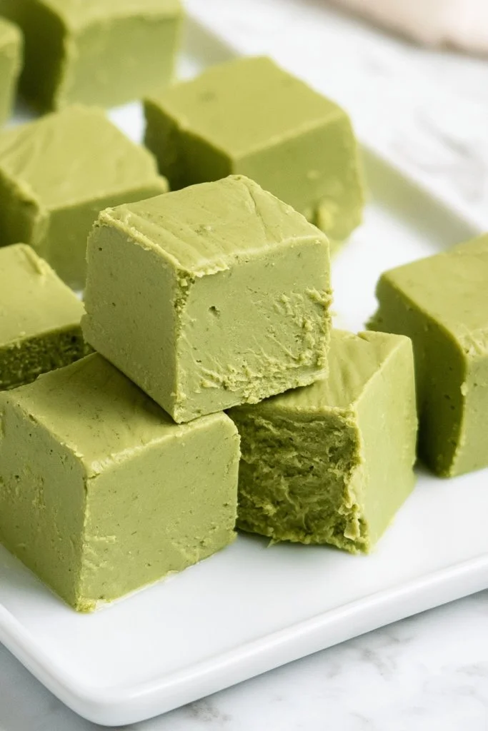 Delicious green tea fudge dessert showcasing rich green tea flavor.