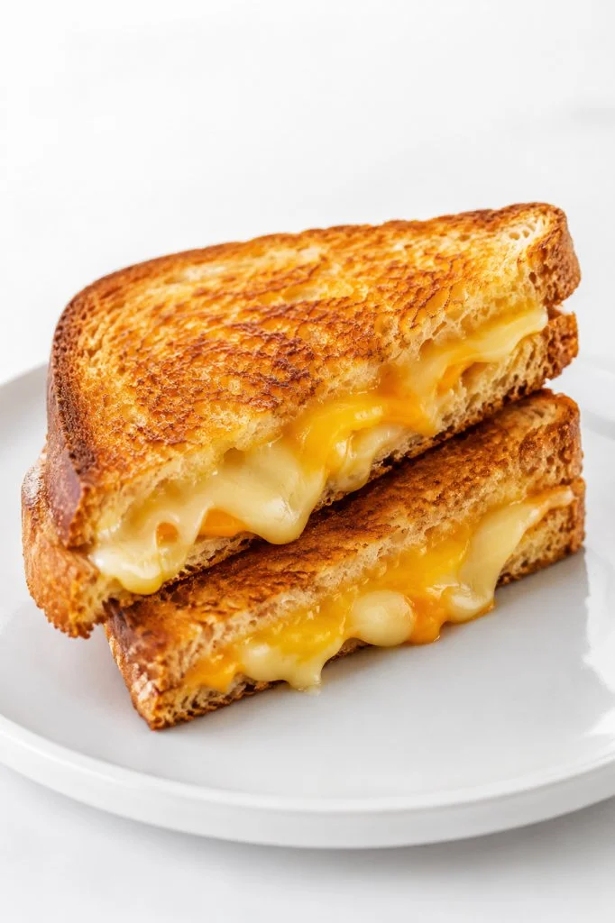 Delicious grilled cheese sandwich with melted cheese and golden-brown toast
