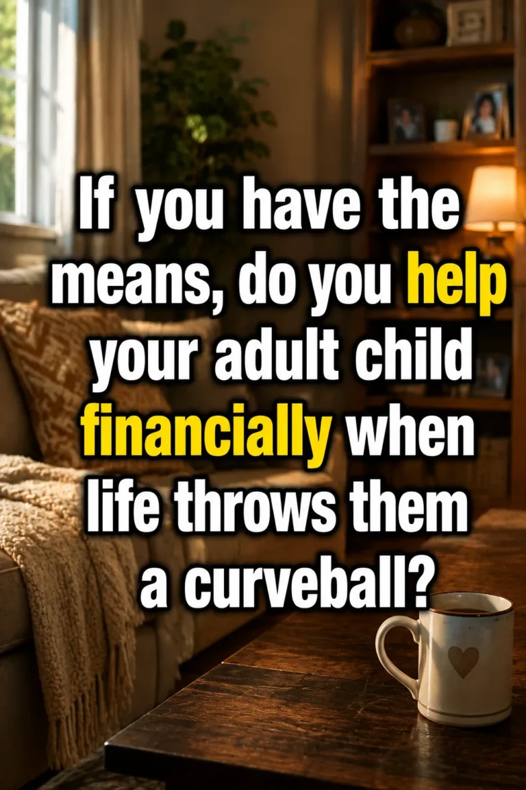 Parent handing money to an adult child during a supportive conve