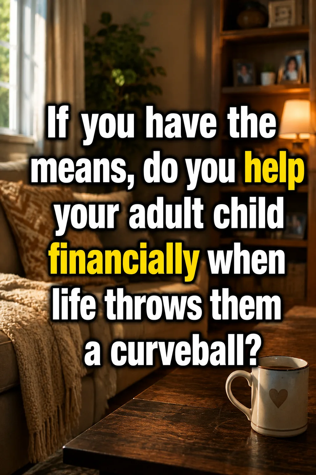 Parent handing money to an adult child during a supportive conve