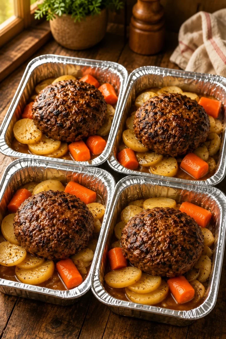 Delicious hobo dinner foil packets ready for cooking on a campfire.