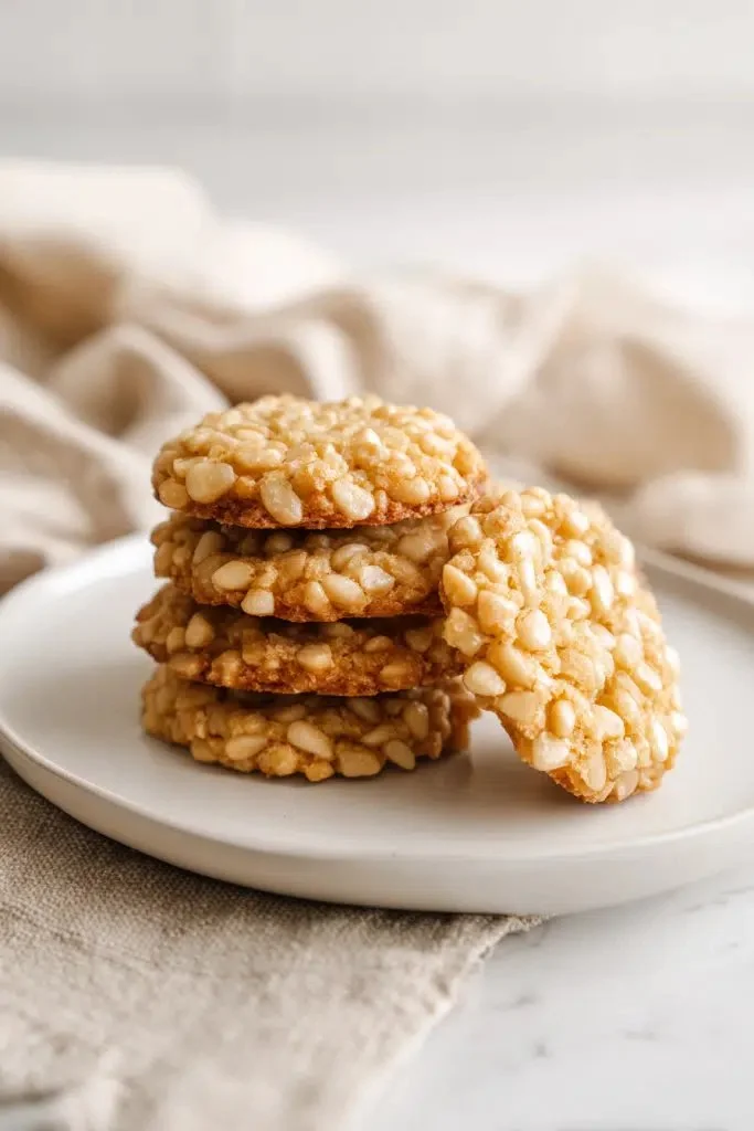 Delicious homemade Pignoli cookies with pine nuts on top.