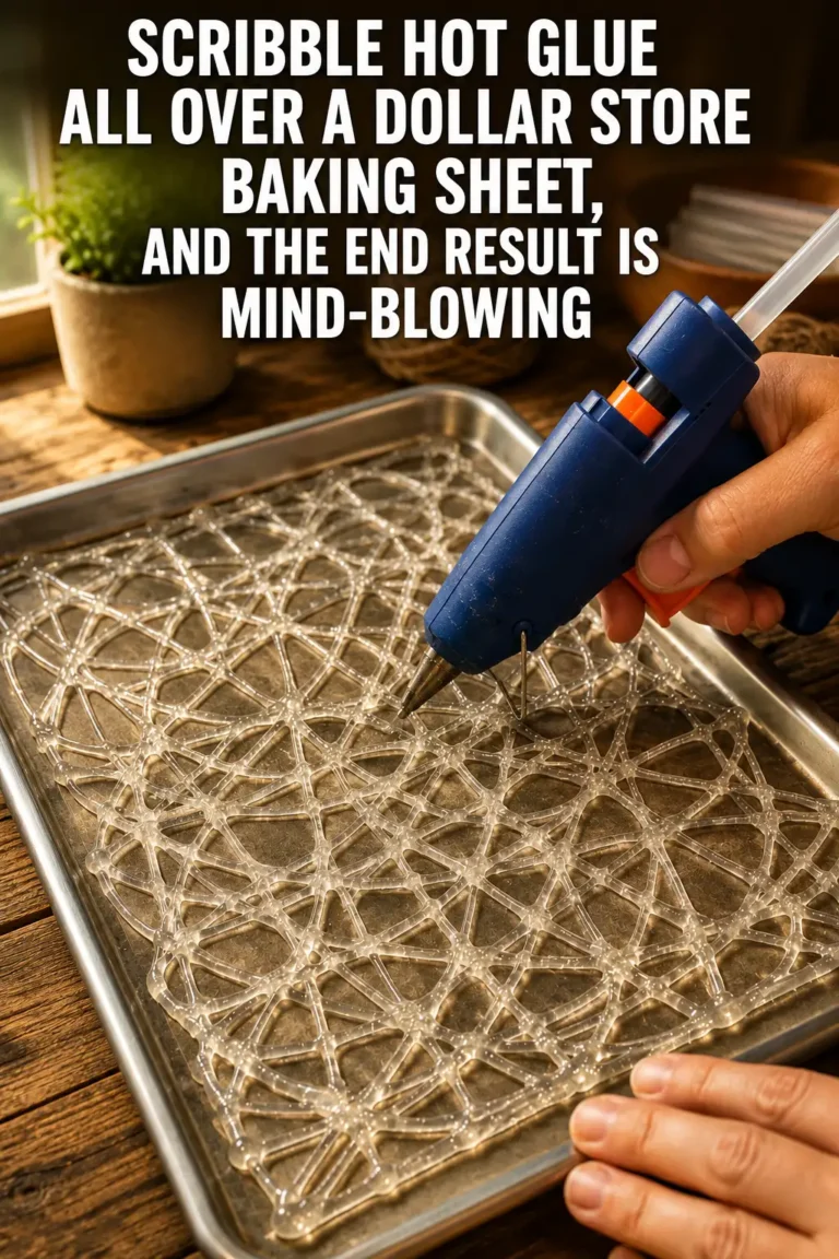 hot glue spiderweb on parchment paper