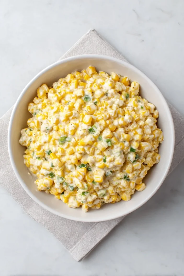 Delicious bowl of jalapeño creamed corn with a creamy texture and spicy flavor