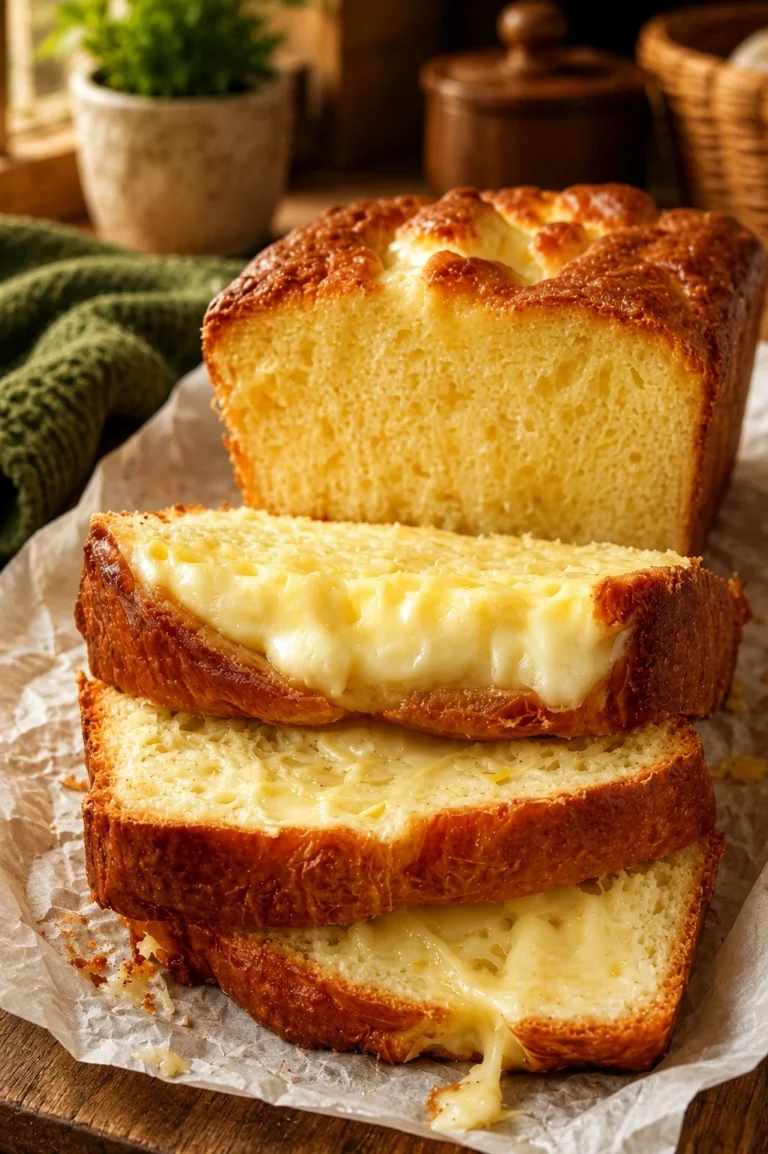 Delicious slice of Lemon Cream Cheese Bread with a vibrant lemon glaze