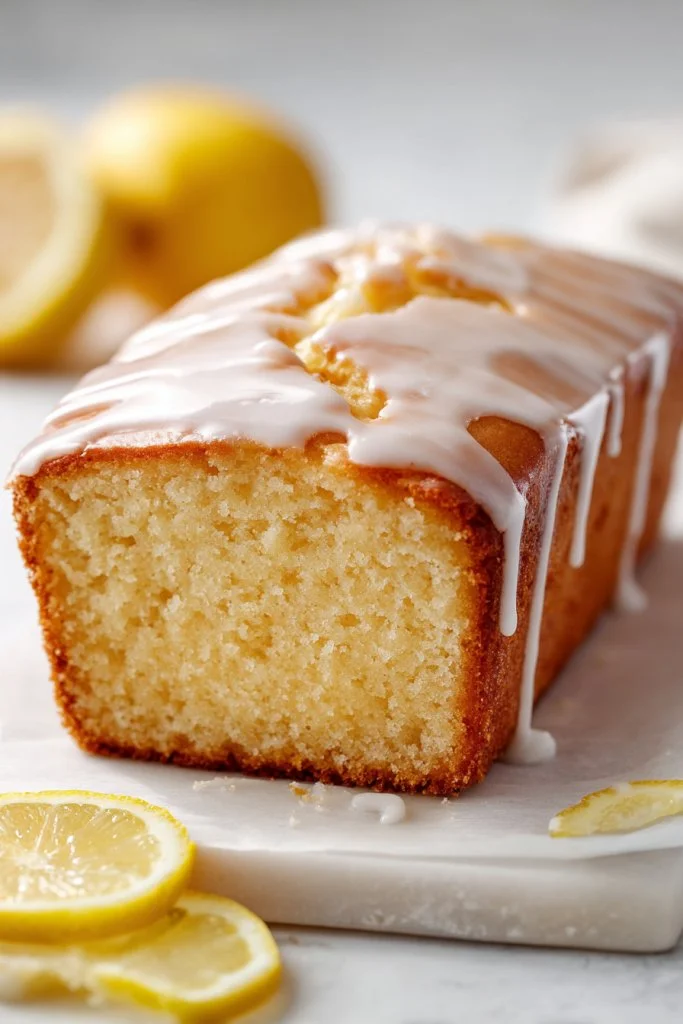 Delicious homemade lemon loaf cake with a zesty glaze