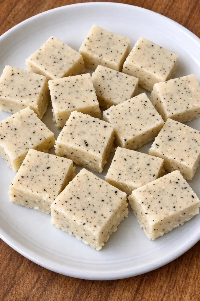Slow cooker London Fog latte fudge on a white plate