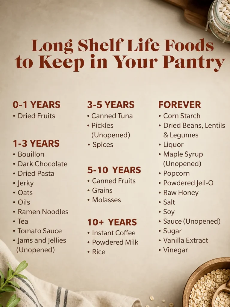 long shelf life foods in pantry