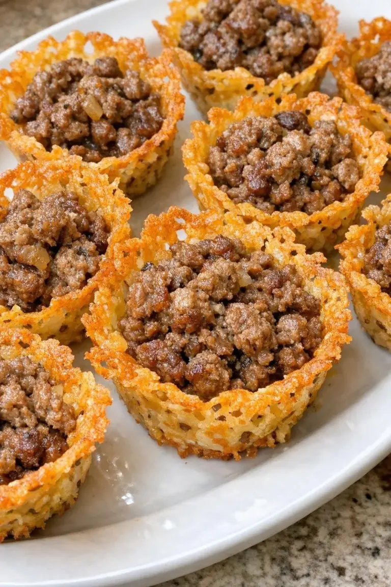 Low carb cheese taco cups made with just three ingredients