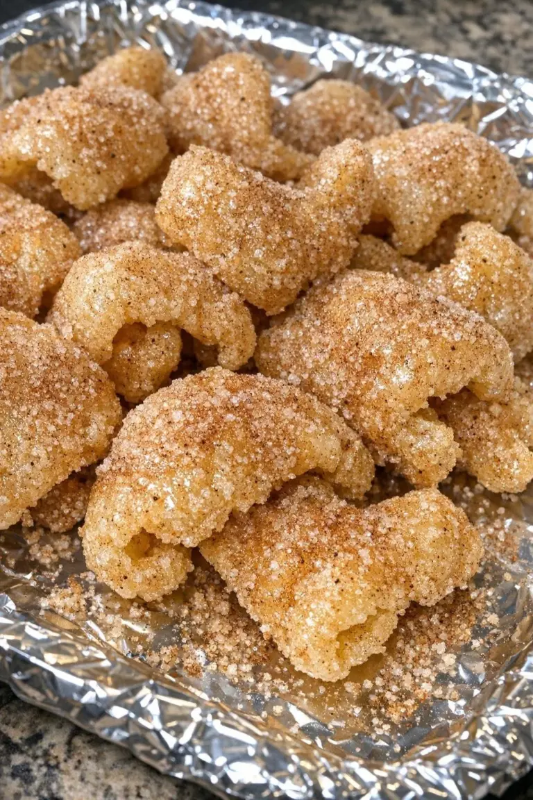 Low Carb Cinnamon Churro Pork Rinds served in a bowl