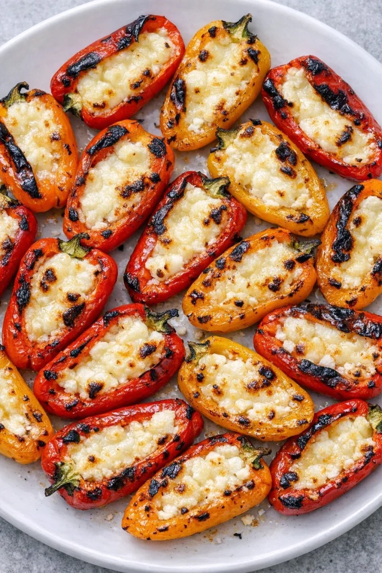 Low carb 3-ingredient feta pepper bites appetizer