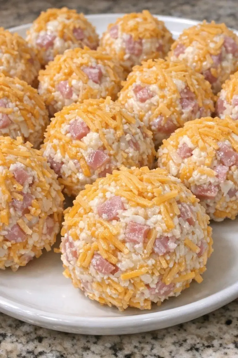 Low carb ham and cheese bombs ready to serve on a plate