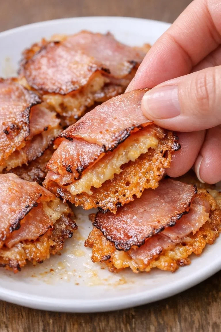 Low Carb 3 Ingredient Ham Sinclair Crisps recipe for healthy snacking