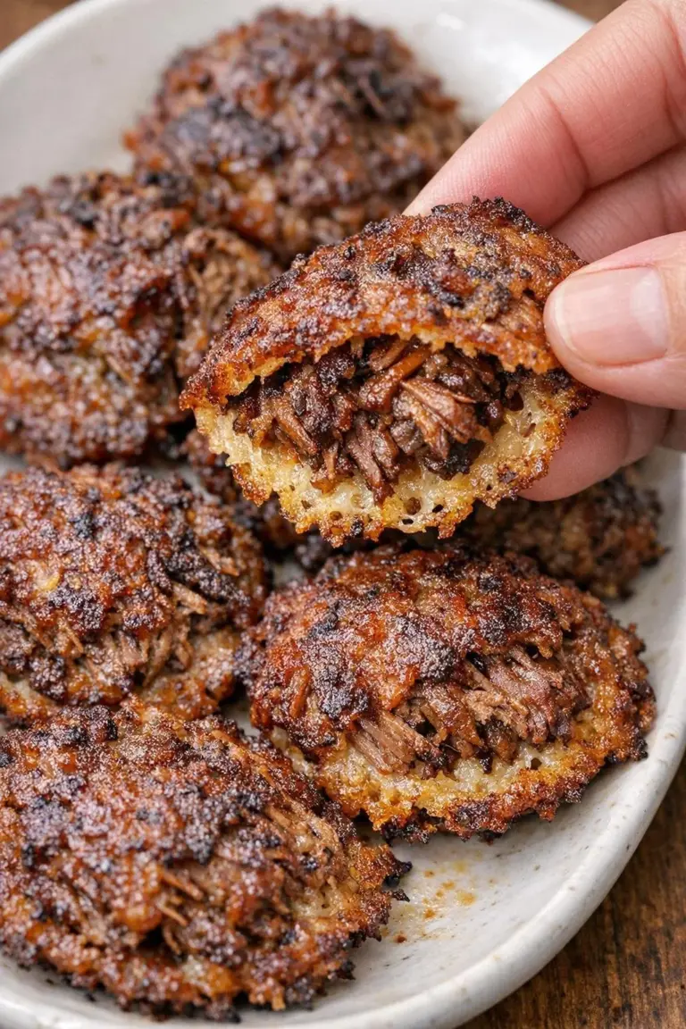 Low Carb 3-Ingredient Pulled Pork Kensington Patties served on a plate
