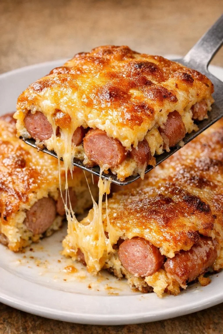 A warm dish served at Sunday potlucks, made with only 3 ingredients.