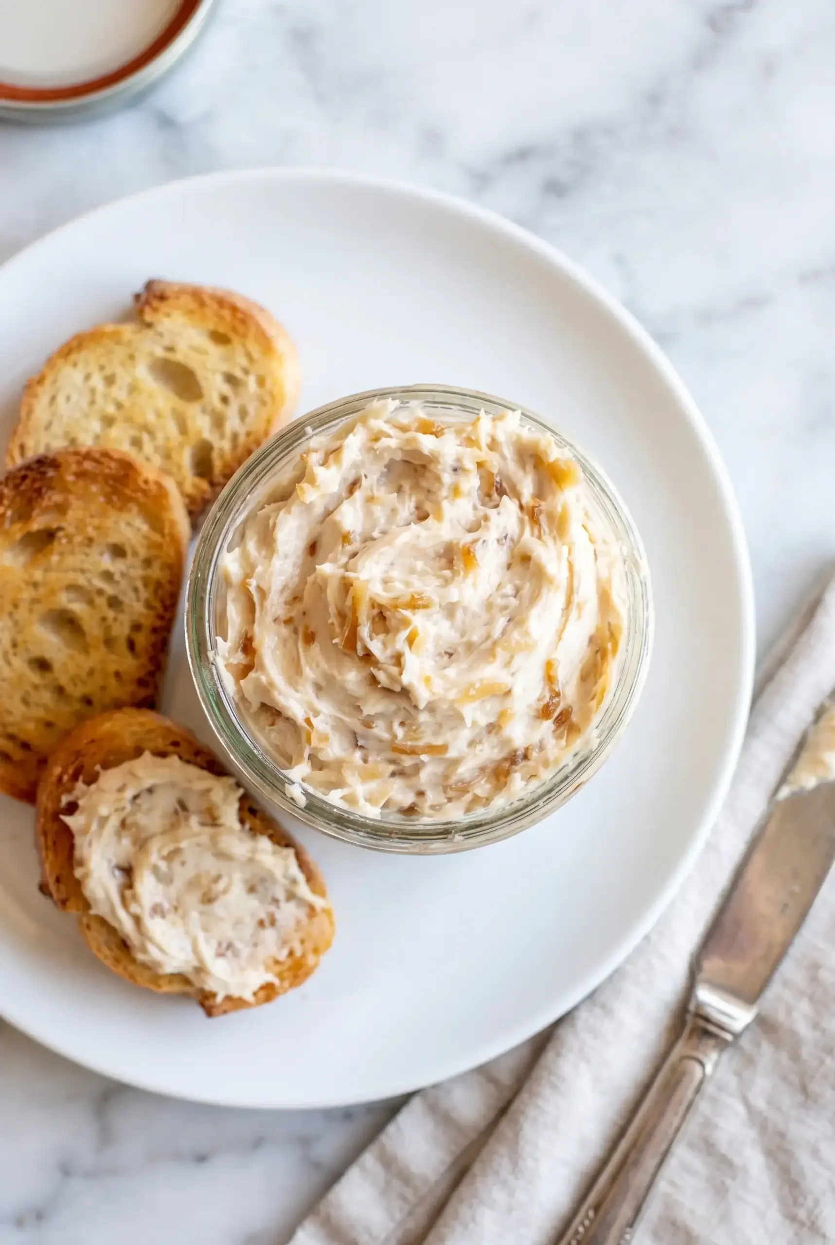 French onion butter served with toasted bread