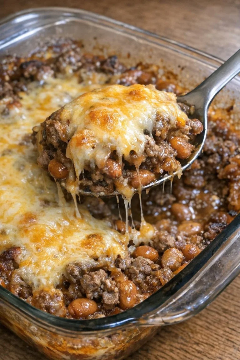 Oven Baked 3-Ingredient Beef Kensington dish ready to serve