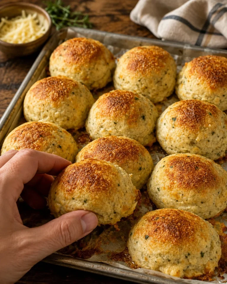 Oven baked 3-ingredient biscuit ranch bombs on a serving plate