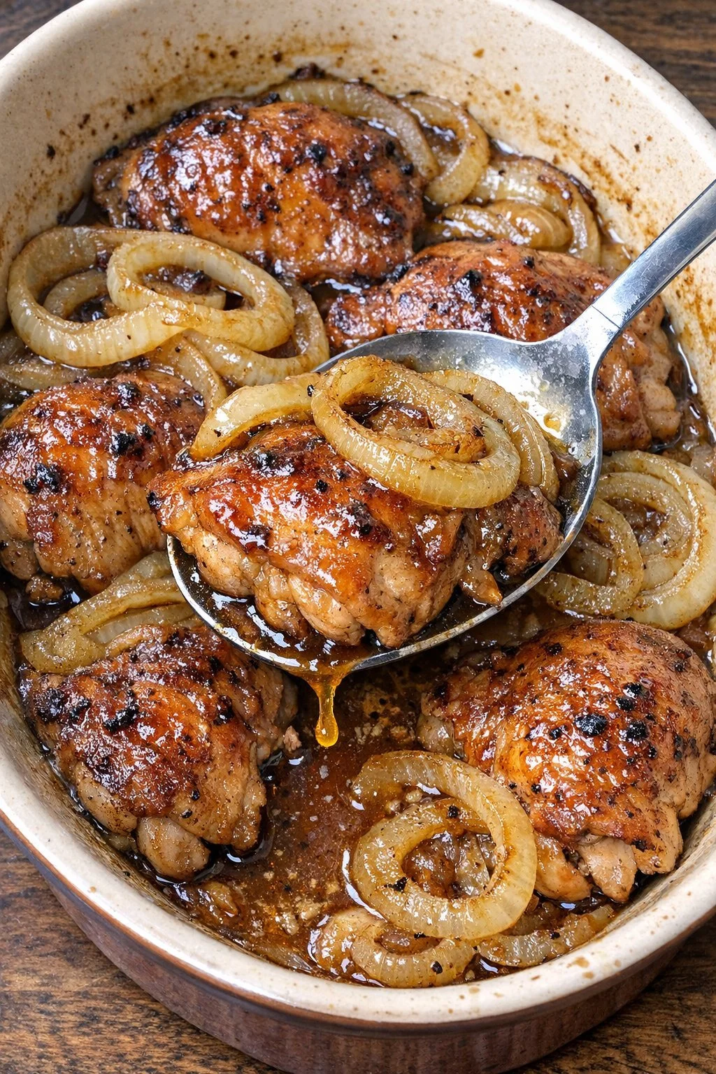 Oven baked 3-ingredient Chicken Charleston served on a plate