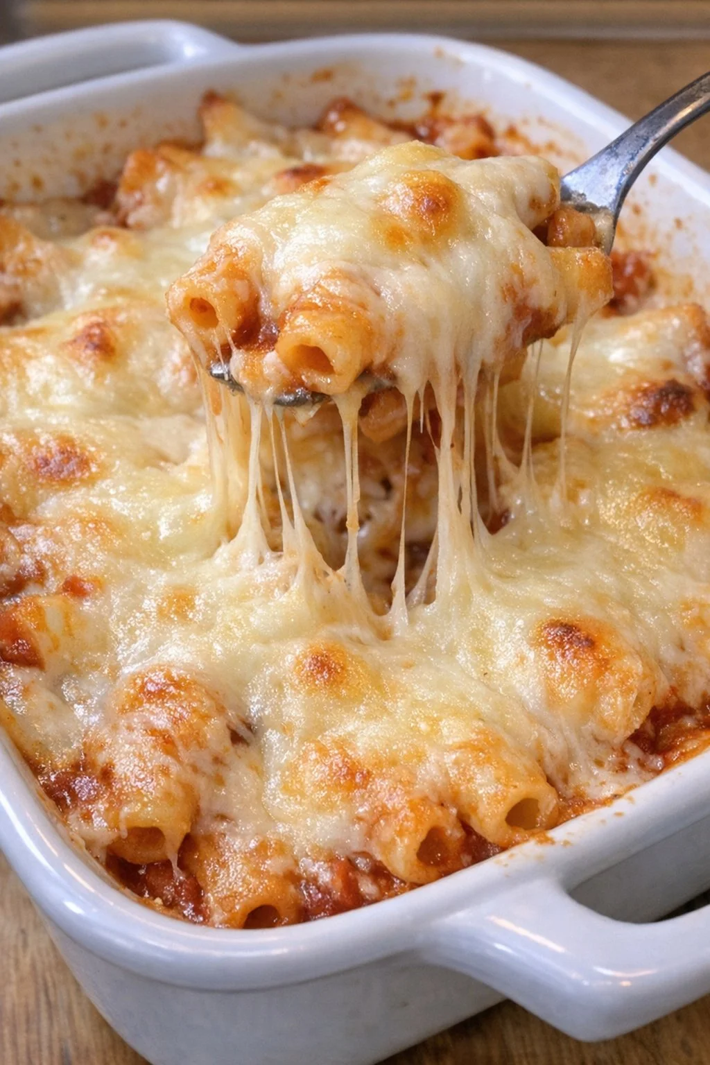 Lazy Monterey Jack Ziti baked with three simple ingredients