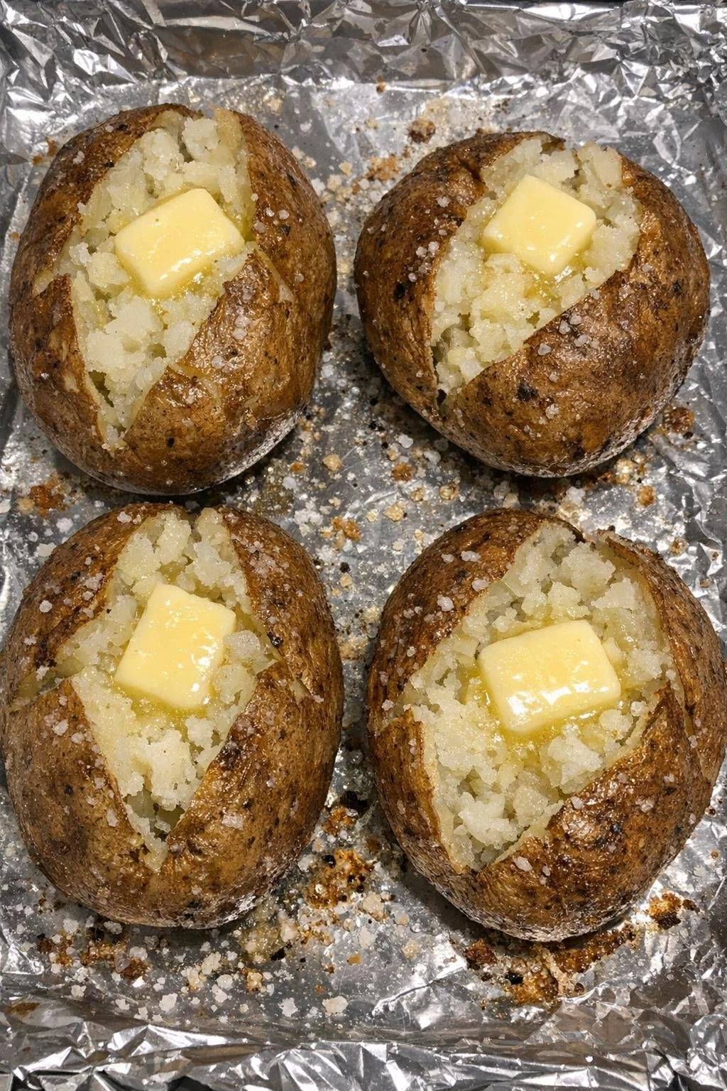 Three-ingredient oven-baked potato au four served on a plate