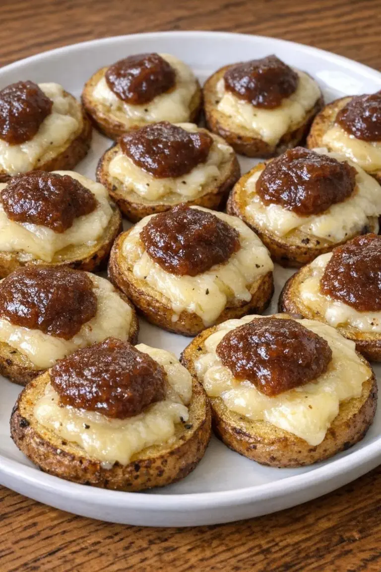 Oven Baked Apple Butter Brie Potato Bites fresh out of the oven