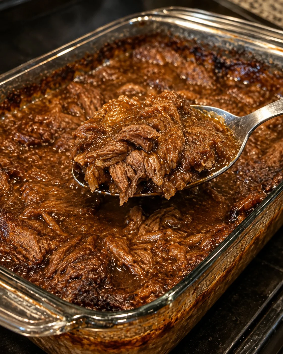 Oven Baked 4-Ingredient Beef Pendleton dish ready to serve.