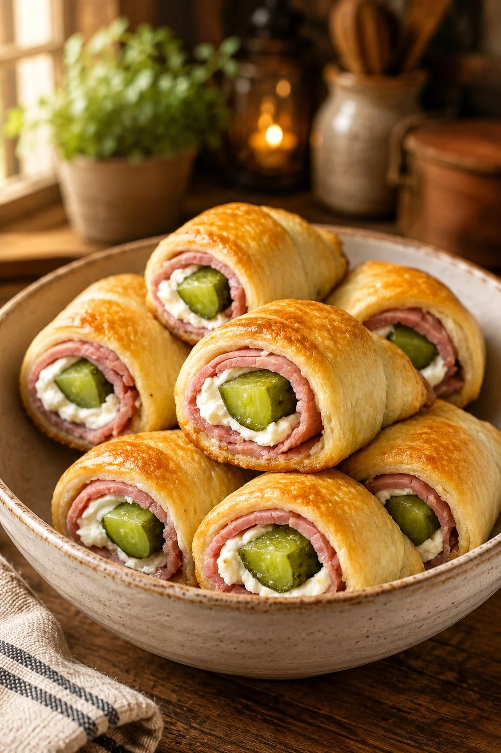 Oven-baked beef pickle roll ups recipe with four simple ingredients