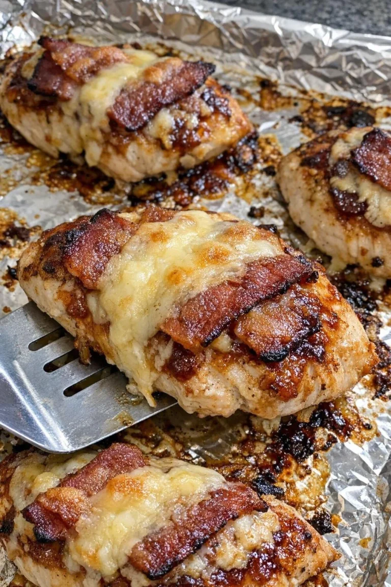 Oven Baked Chicken Monterey with four ingredients served on a plate