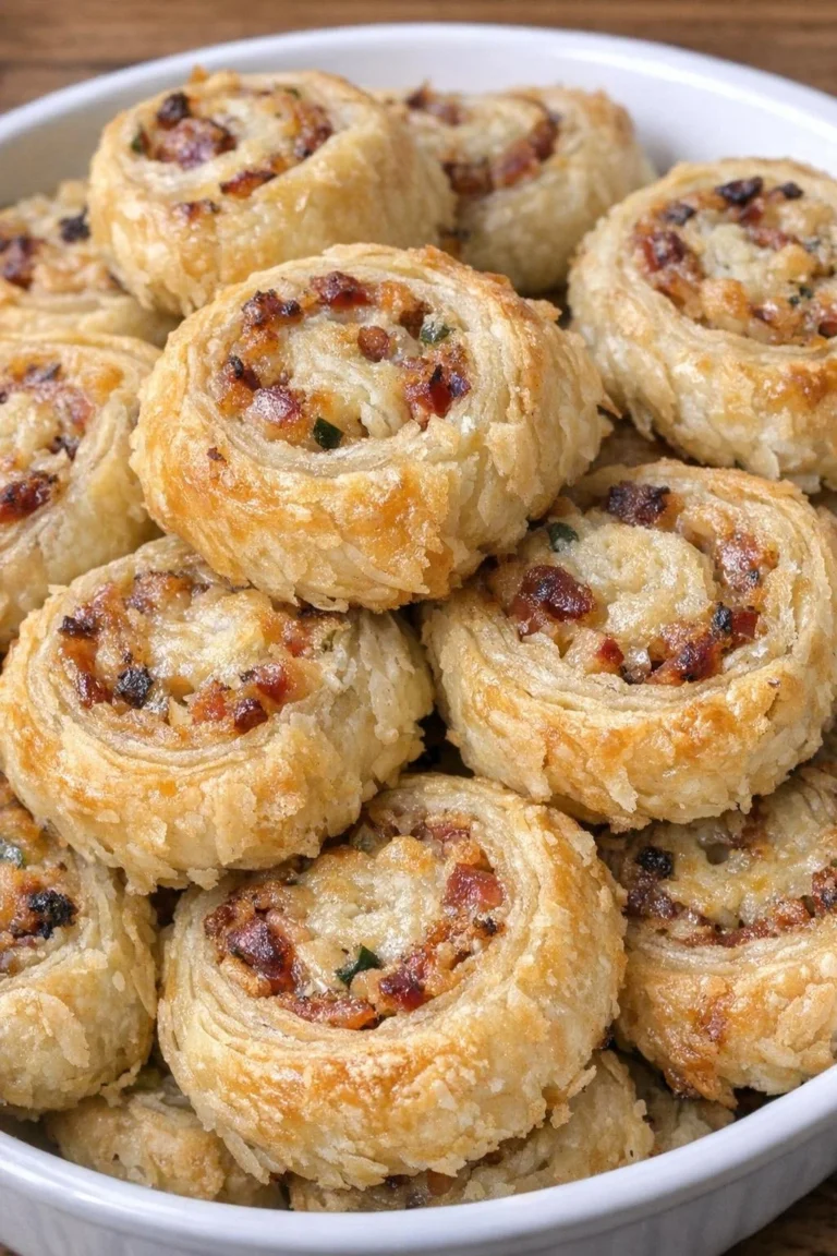 Oven Baked Flaky Pinwheel Appetizers made with 4 ingredients