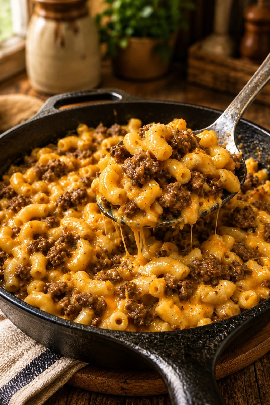 Oven-Baked 4-Ingredient Hamburger Helper Copycat dish served in a bowl.