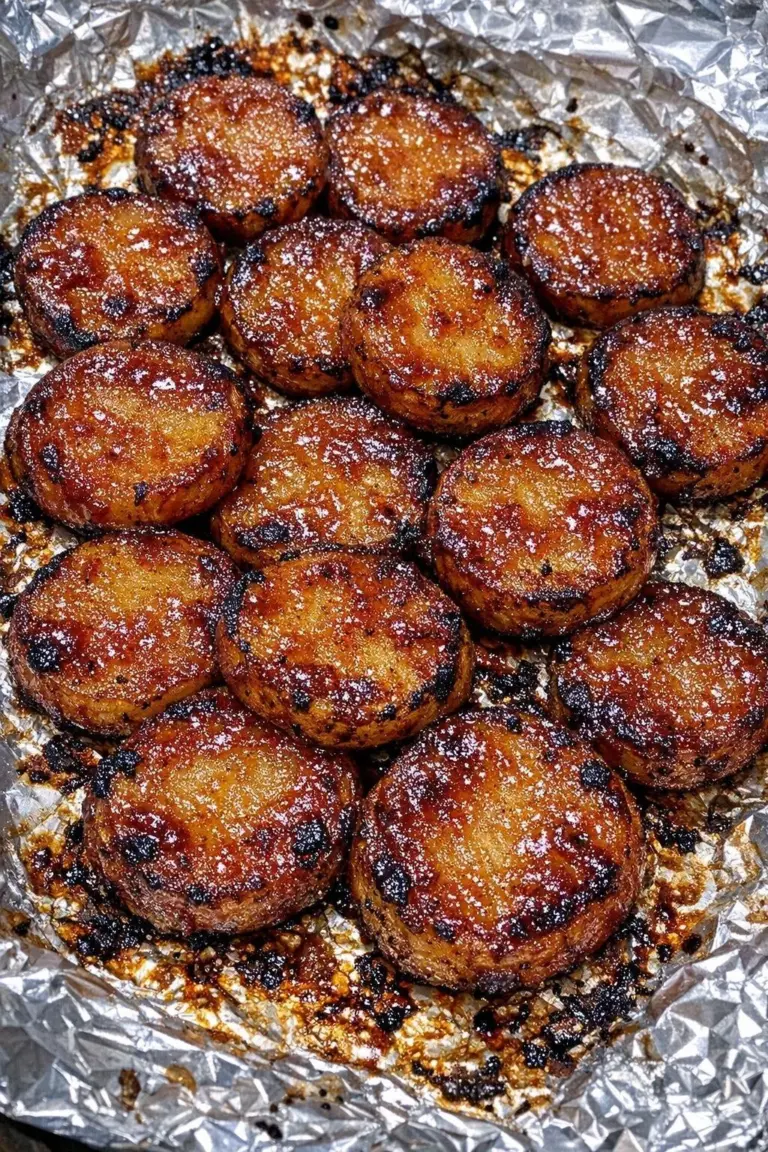 Oven baked ketchup glazed potato bake with four ingredients.