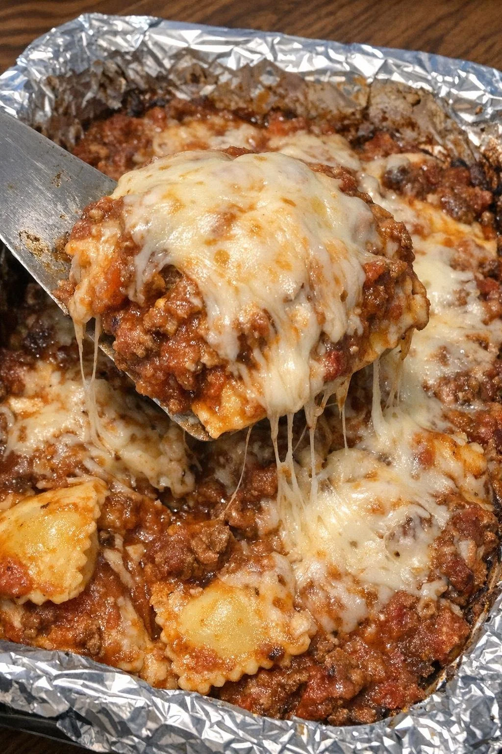 Oven-baked 4-ingredient lazy lasagna pasta in a baking dish