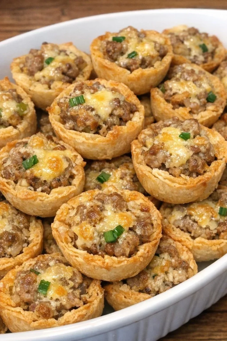 Oven baked savory party cups with four ingredients, perfect for any gathering