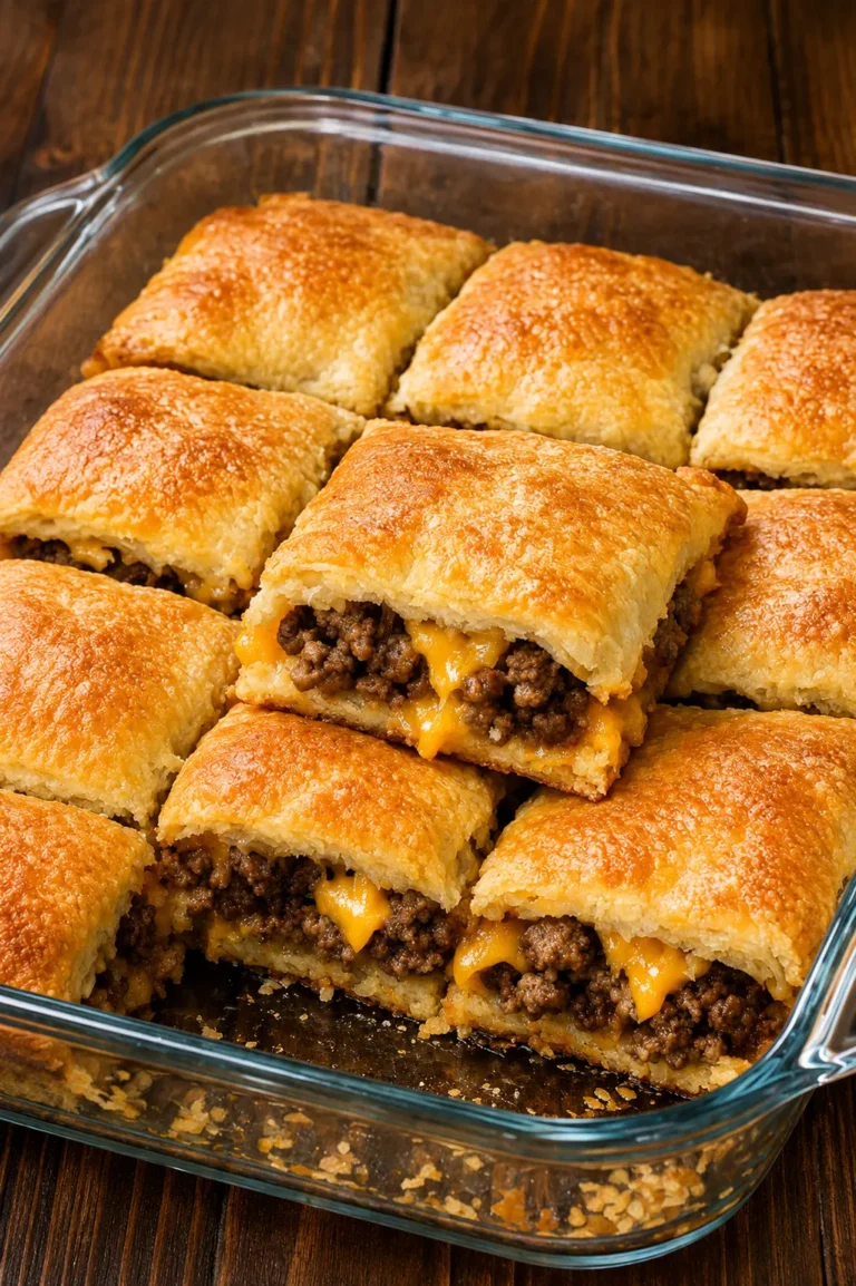 Oven-Baked Beef Crescent Squares