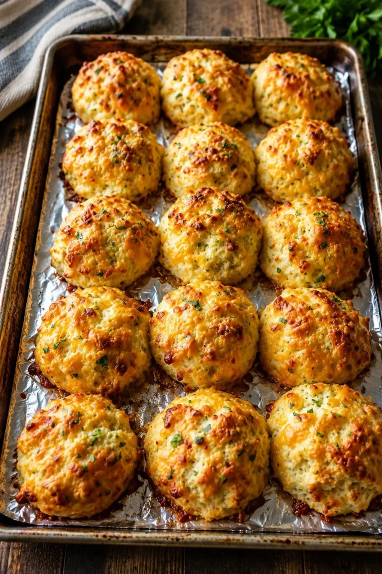 Oven-baked cheddar jalapeรฑo biscuits, golden brown and cheesy