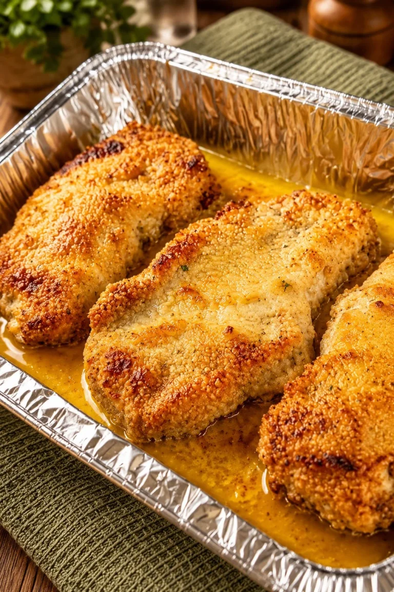 Deliciously crispy Parmesan Crusted Pork Chops ready to be served.