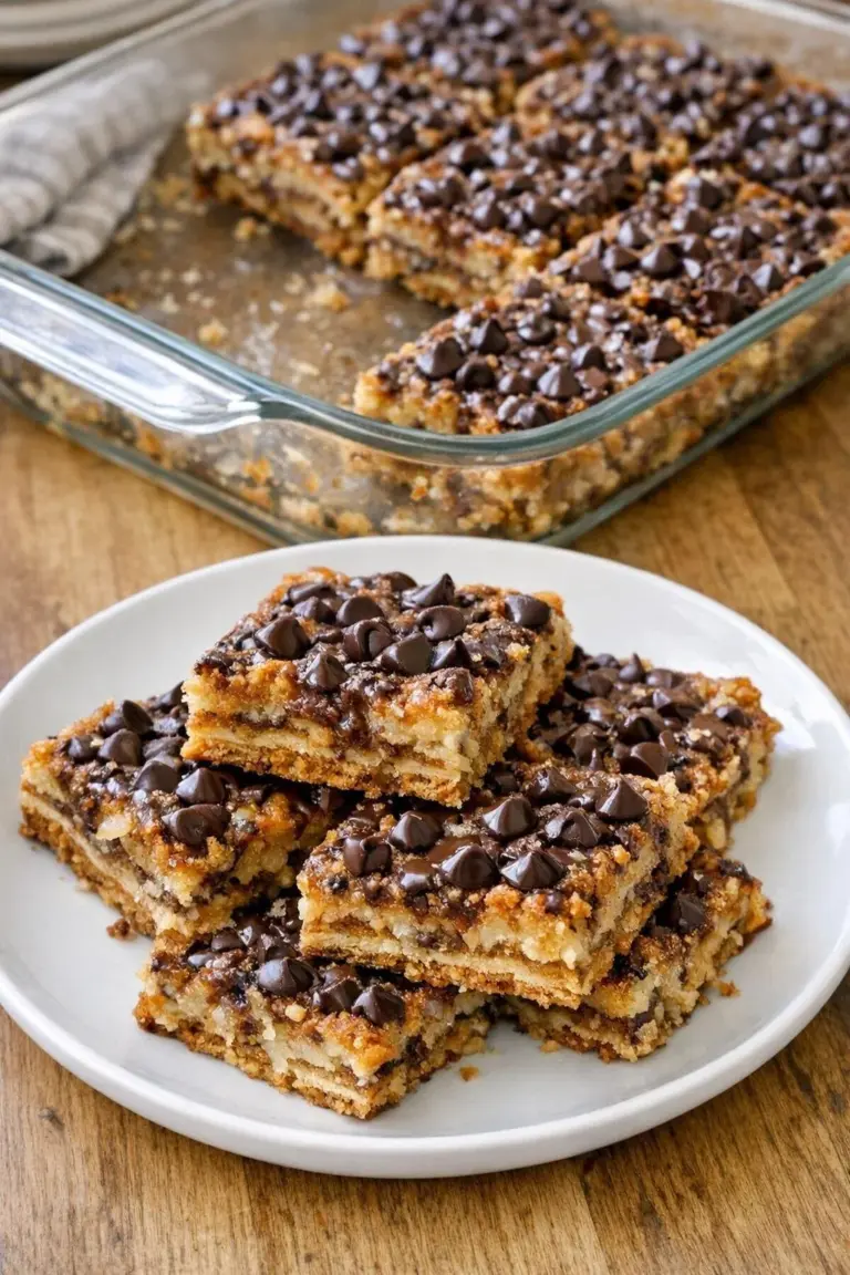 Sweetened condensed milk poured over graham crackers in a baking dish.