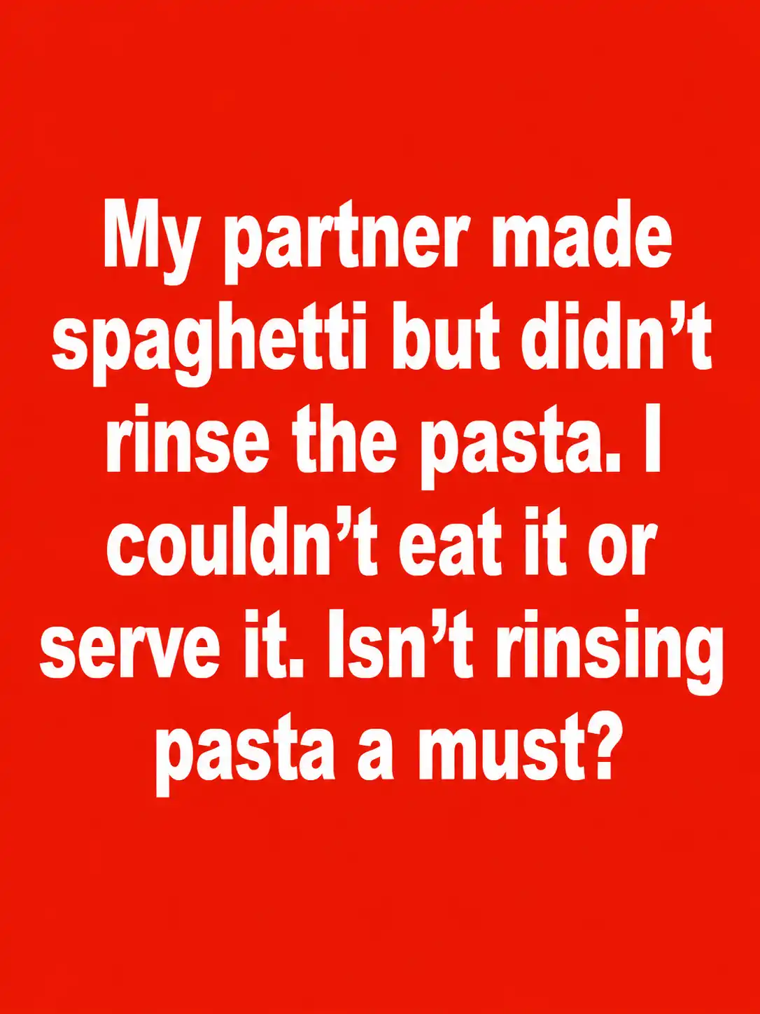 Cooked spaghetti being drained without rinsing before adding marinara sauce