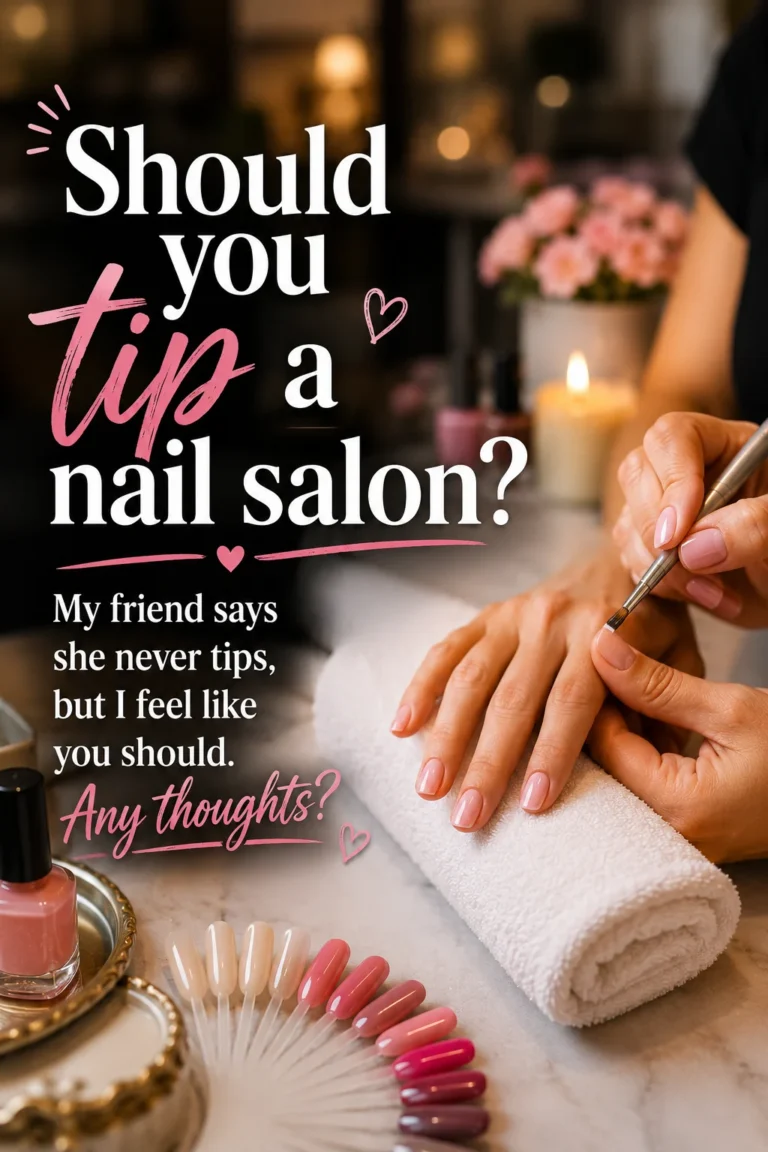 Nail technician giving a manicure to a customer at a professional nail salon