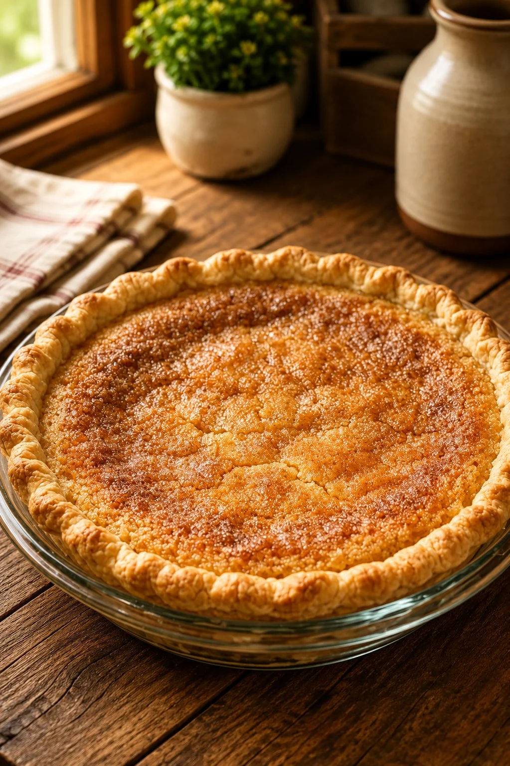 Delicious Simple Southern 4-Ingredient Chess Pie slice on a plate