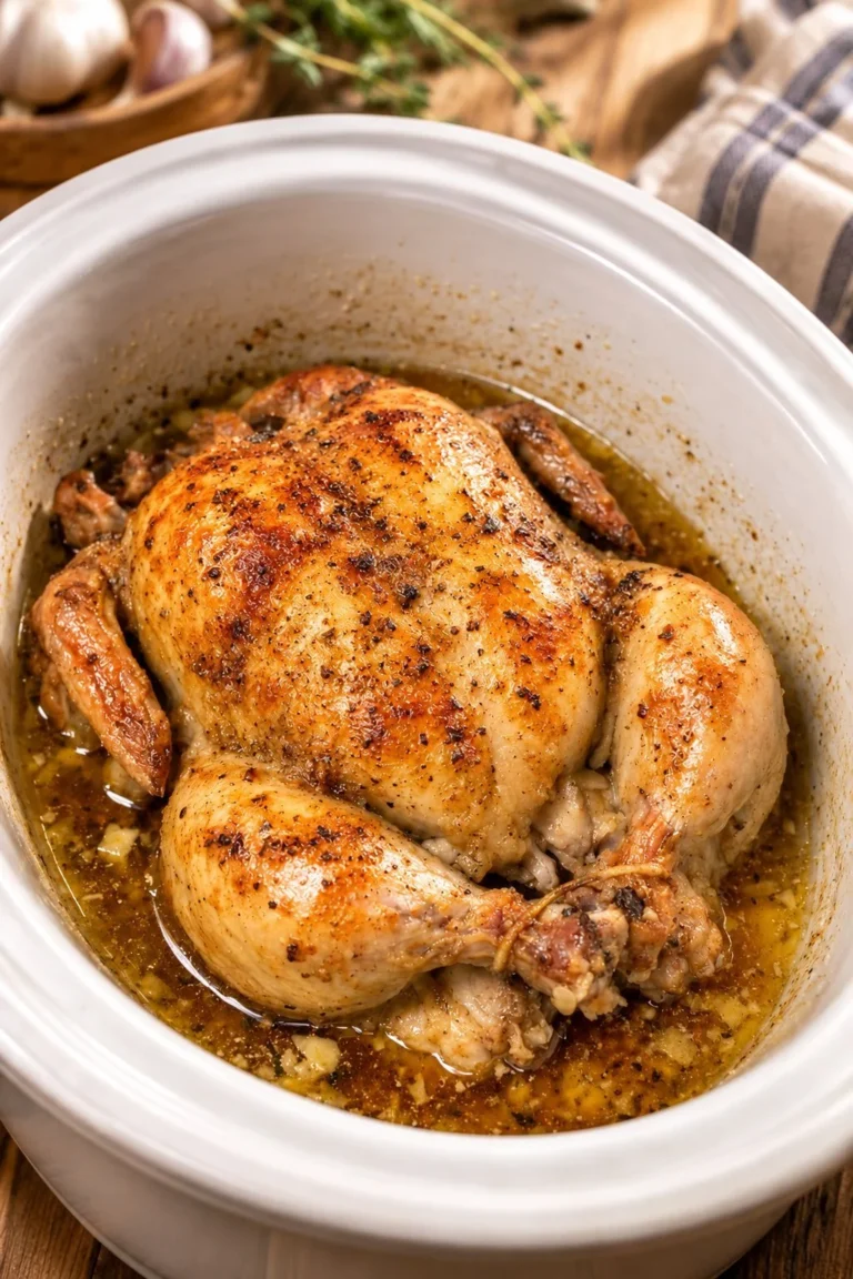 Slow Cooker 3-Ingredient Amish Whole Chicken recipe