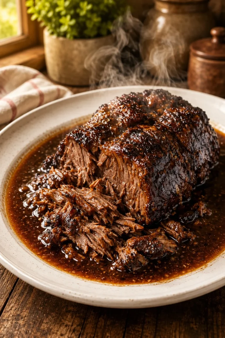 Slow cooker dark beer beef roast with tender beef and rich sauce