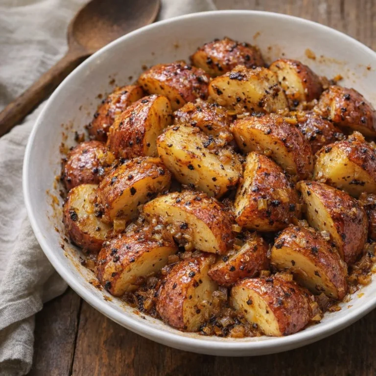 Slow cooker onion butter potatoes recipe with simple ingredients