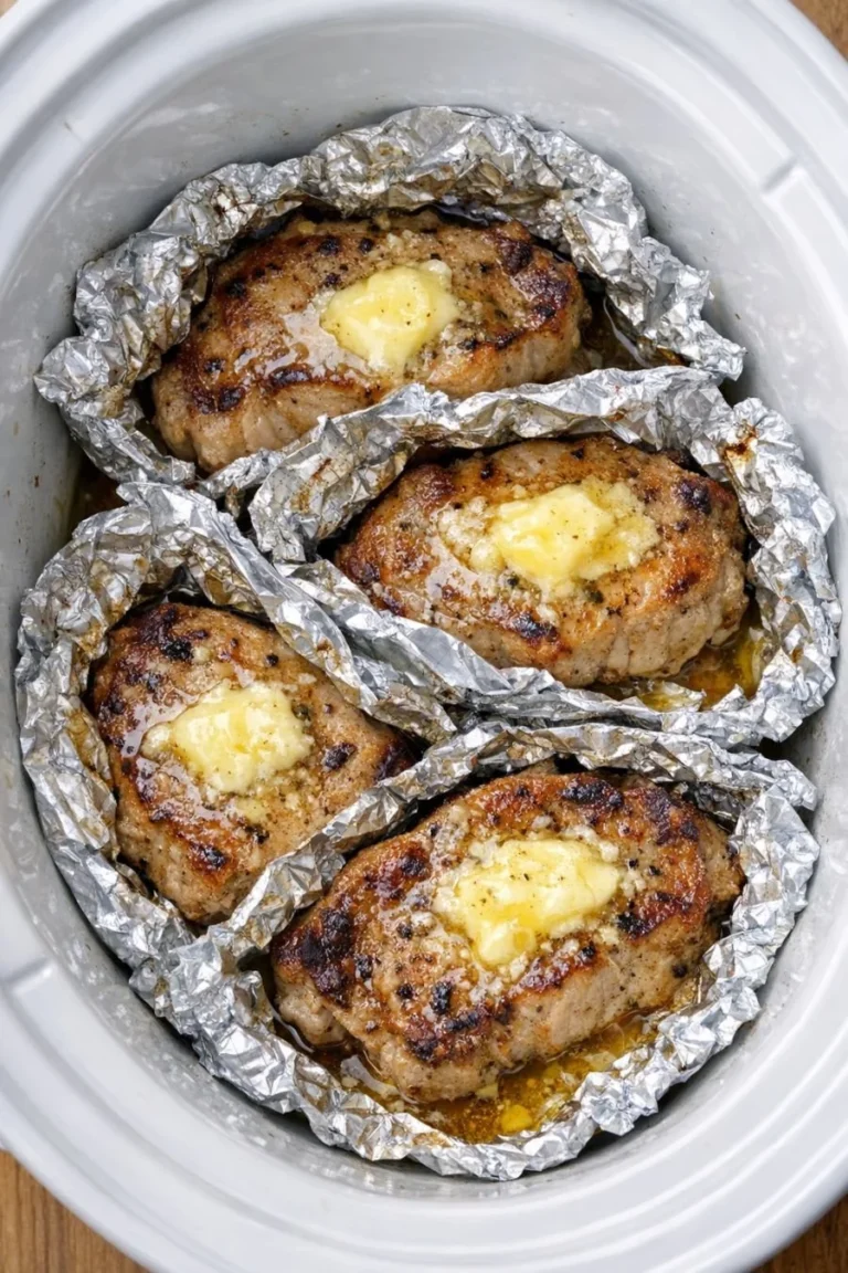 Delicious slow cooker 3-ingredient ranch pork chops ready to serve.